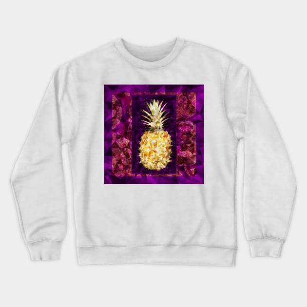 Posh Pineapple on Purple Crewneck Sweatshirt by DANAROPER